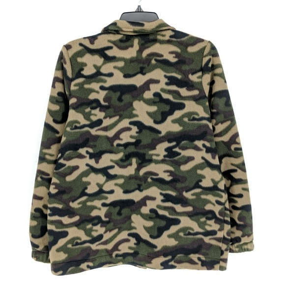 BP.‎ Cozy Fleece Jacket Sweater Snap Button Camo Top Extra Extra Small XXS - Picture 6 of 8